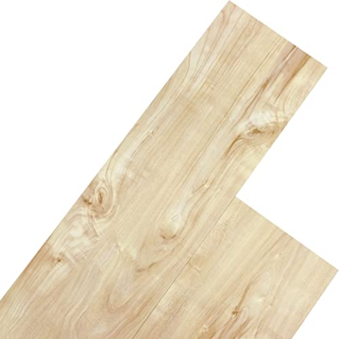 STILISTA Vinyl Laminat Dielen, 15 Dekors Wählbar, 5,07 oder 20 m², Rutschfest, Wasserfest, Schwer Entflammbar - 20 m² Kampferholz Creme