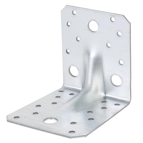 GAH-Alberts 333485 Schwerlast-Winkelverbinder mit Sicke, Großpack, sendzimirverzinkt, 105 x 105 x 90 mm / 25 Stück