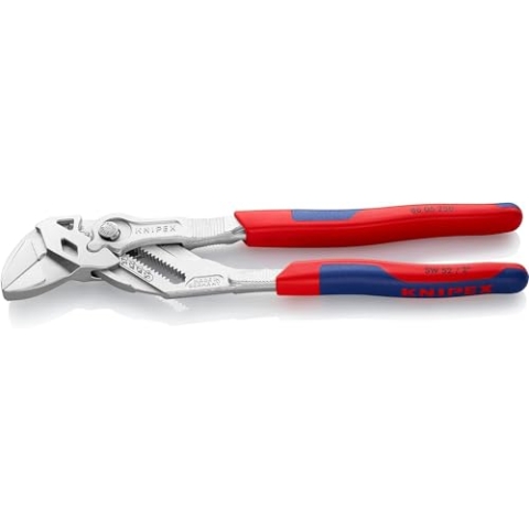 KNIPEX Zangenschlüssel Zange und Schraubenschlüssel in einem Werkzeug mit Mehrkomponenten-Hüllen verchromt 250 mm 86 05 250 SB