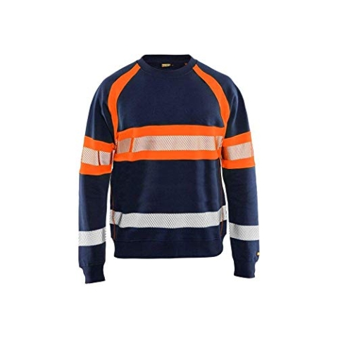 Blaklader 33591158 HOCHVISKOSER PULLOVER, Marineblau/Orange, grootte XXXL