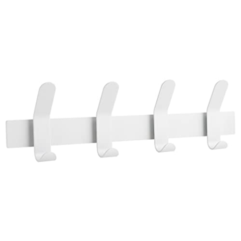 Zone Denmark A-Rack Garderobenleiste, Garderobenhaken, Wandgarderobe aus Metall, Hakenleiste ohne sichtbare Schrauben, 40 x 5 x 11 cm, Weiß