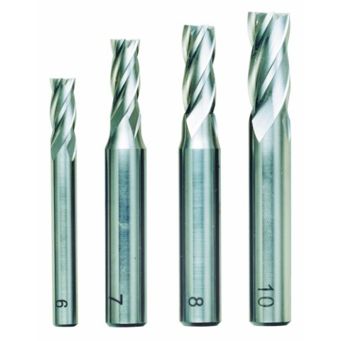 Proxxon 24620 Satz HSS Schaftfräser Ø6mm + Ø7mm + Ø8mm + Ø10mm inkl. Holzkasten