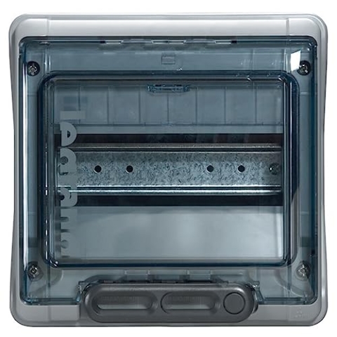 Legrand, Plexo Feuchtraumverteiler, Sicherungskasten, Aufputz, IP65 - IK09, 1-reihig, 8 Module, Innen- und Außenbereich, Nachrüstbar, Schutzklasse II, -20 - +70 °C, 200 x 200 x 115,6 mm, 601978
