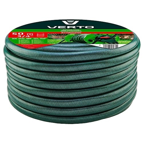 VERTO Gartenschlauch 3/4 Zoll, 50 m Länge, 4-lagiger - UV-beständig, Flexibel Schlauch - Wasserschlauch mit Anti-Algen-Innenausstattung, 24 bar Berstdruck - Grün