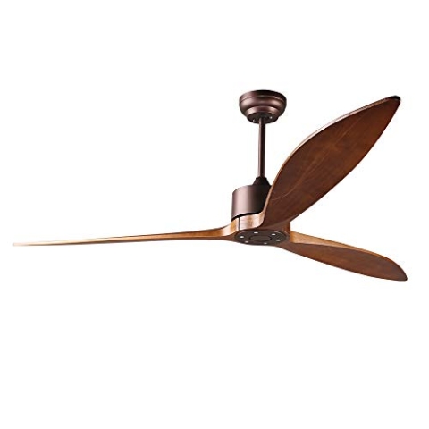 reiga Smart Deckenventilator 165CM mit DC Motor und Fernbedienung, 6 Geschwindigkeiten, ohne Beleuchtung, Kompatibel mit Smart Life App, Braun