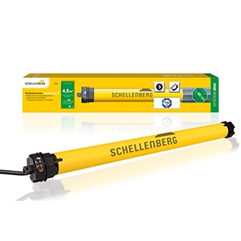 Schellenberg 20106 Rolladenmotor Mini Standard 6 Nm, mechanische Endlageneinstellung, Rohrmotor für 40 mm Welle, bis 4 m² Rollladenfläche, Set inkl. Wandlager