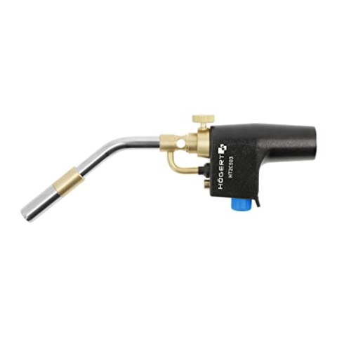 Högert Technik - Turbo propan gas torch - Professioneller Turbogasbrenner - Propangasbrenner für Sanitär-, Installations-, Dach- und Werkstattarbeiten - AUTO START/STOP-Funktion - die TURBO-Düse