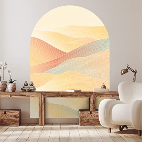 Ambiance Sticker Vliestapete Riesenfresken Vorgekleistert -Tramonto Dell’Arca Wüste - Dekoratives Etikett | H85 x L60 cm