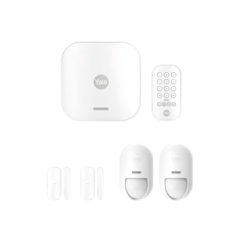Yale - Smart Alarm Starter+ Kit - AL-SK2-1A-EU - 7 Teile - Aktivieren, Teilaktivieren, Deaktivieren - Steuerung von 4 Sicherheitsbereichen - Echtzeitalarm - 1km Reichweite - Yale Home App