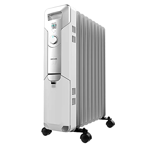 Cecotec Öl- Radiator ReadyWarm 9000 Space. 2000 W, 9 Modulen, 3 Leistungsstufen, Kabelaufbewahrung, einfacher Steuerung, Griff, Rädern und doppeltem Sicherheitssystem, 20m2