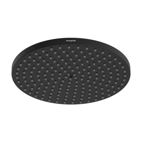 hansgrohe Raindance S - Kopfbrause, Duschbrause (240 mm), Regendusche mit 1 Strahlart (PowderRain) für Wand- oder Deckenmontage, Brausekopf mit Antikalk-Funktion, Mattschwarz, 27623670
