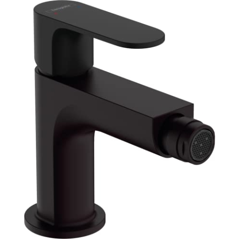 hansgrohe Einhebel-Bidetmischer Rebris S, Bidetarmatur mit Metall Zugstange, wassersparend, Mattschwarz
