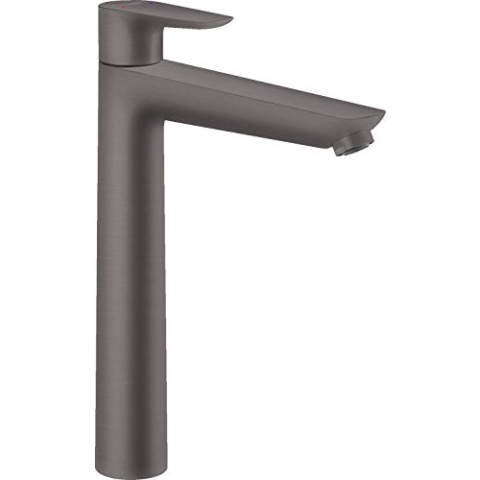 hansgrohe Wasserhahn Talis E (wassersparende Armatur mit hohem Auslauf 240mm, Zugstangen- Ablauf), Brushed Black Chrome