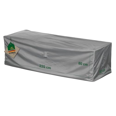 Mehr Garten Loungesofa Abdeckung 3 Sitzer, 220x90x80 cm, grau, Oxford 600D Gewebe, Schutzhülle Gartensofa, wasserdicht, UV-beständig und wetterfest