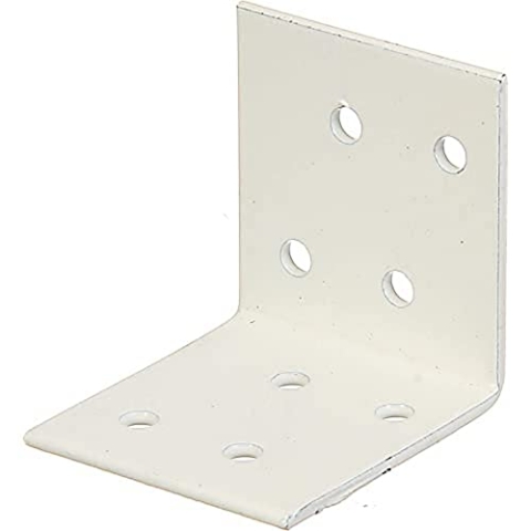 Alberts 846466 Winkelverbinder | verzinkt, weiß kunststoffbeschichtet | 40 x 40 x 40 mm | 50er Set