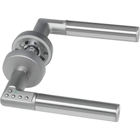 ASSA ABLOY digitaler Türbeschlag Code Handle DIN Rechts - Zimmertürgriff mit PIN-Code - Silber aus Edelstahl, 5 cm x 5 cm