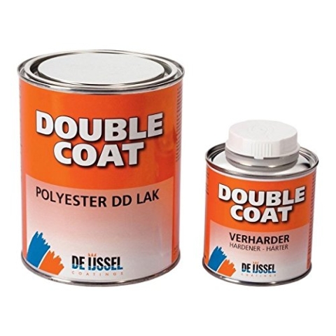 De IJssel 2K Klarlack Bootslack Double Coat | 1 kg Set | 2K-Polyester-DD-Lack transparent für Holz Gfk Epoxid Polyester ABS Stahl Aluminium