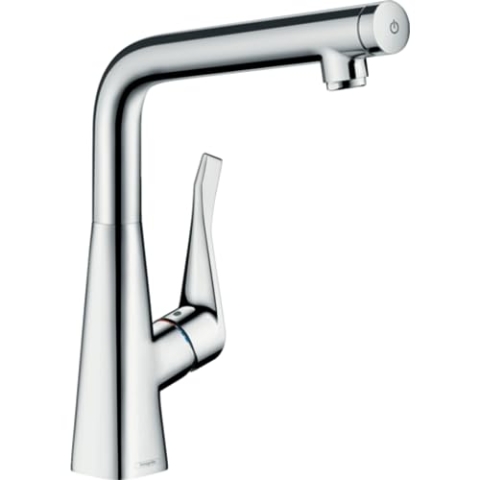hansgrohe Metris Select Einhebel-Küchenarmatur, Komfort-Höhe 320mm mit Schwenkauslauf, Chrom