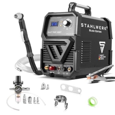 STAHLWERK Plasmaschneider CUT 70 P IGBT - Plasmaschneidgerät mit 70 A, bis 25 mm Schneidleistung, für lackierte Bleche & Flugrost geeignet, mit Pilotzündung & Überhitzungsschutz