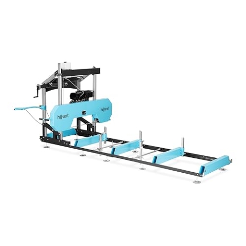 hillvert HI-PSM-2000G Benzin-Blockbandsäge 4 x 0,9 m Aufstellmaß 11000 W / 15 PS Blockbandsägewerk mobile Bandsäge Kleinsägewerk