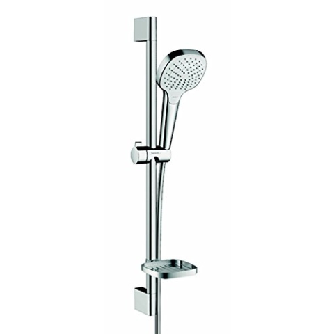 hansgrohe Croma Select E Vario Duschset 0,65m, 3 Strahlarten, mit Seifenablage, Weiß/Chrom