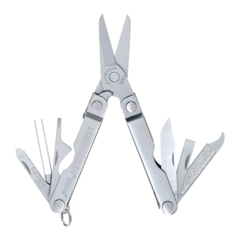 Leatherman Micra - Edelstahl-Schlüsselanhänger Multi-Tool mit Federschere und 9 Werkzeugen - Edelstahl