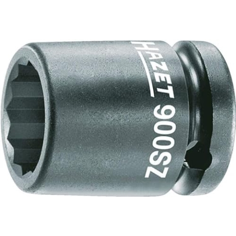 HAZET Schlag- Maschinenschrauber Steckschlüsseleinsatz 900SZ-36 I 12,5 mm Vierkantantrieb, 36 mm Schlüsselweite, mit Bohrung I Steck-Nuss phosphatiert und geölt für Maschinenbetätigung
