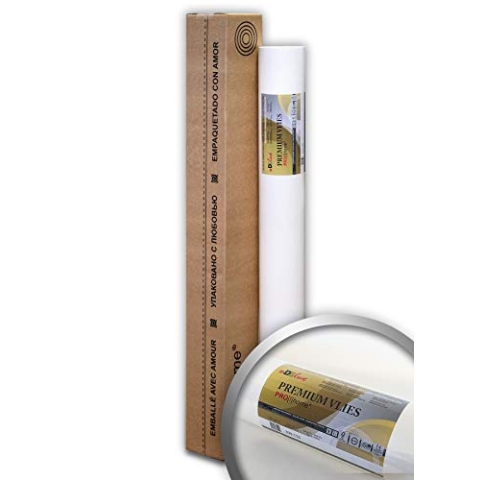 Profhome PremiumVlies Profi-Malervlies Renoviervlies Glattvlies überstreichbare Vliestapete weiß 150 g 25 qm Rolle FSC® MIX CREDIT Nr. TSUD-COC-001718-KR