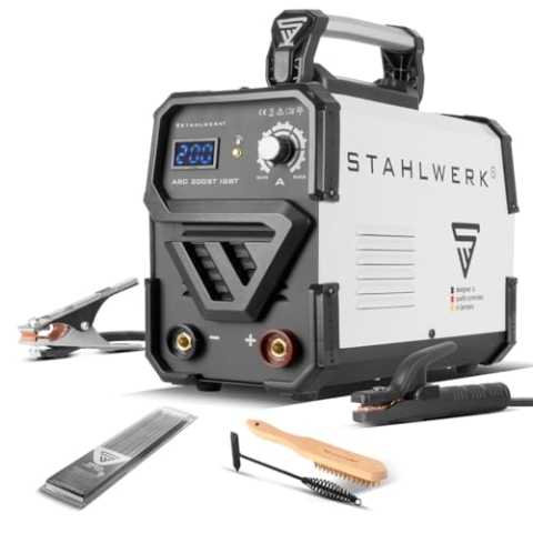 STAHLWERK Schweißgerät ARC 200 ST IGBT - kompakt, MMA/E-Hand mit DC & 200 A, Hot-Start, Anti-Stick, 12 IGBT-Transistoren für maximale Leistung, nur 6,3?kg, Lift-TIG-fähig