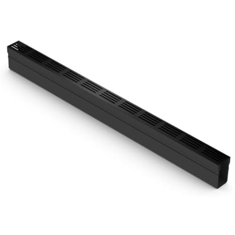 Abflussrinne, schmal, 6 cm, Gitter, Aluminium, Schwarz SLIMLINE ACO Eckelement
