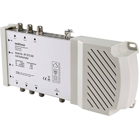 Renkforce RF-STS-360 SAT Multischalter Eingänge (Multischalter): 5 (4 SAT/1 terrestrisch) Teilnehmer-Anzahl: 6 Quad-LNB