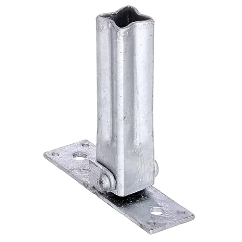 Alberts 855802 Handlaufstütze für Universalpfosten verstellbar von: 45-90° | feuerverzinkt | Breite 104 mm | Tiefe 30 mm | 10er Set, Silber