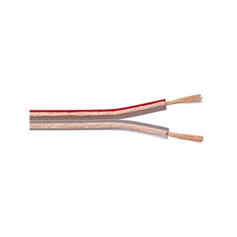 Goobay 15128 Lautsprecherkabel 2x1,5 mm² Kupfer Litze / Boxenkabel Audio Kabel Meterware / Speaker Cable Kupferkabel / Subwoofer Kabel / Transparent / 50m
