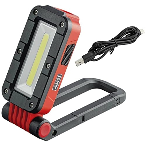 4K5 Tools Arbeitslampe WL 380 (LED-Lampe, Leuchtkraft 280 lm / 380 lm, Spotlicht + Flutlicht, drei Leuchtstufen, Arbeitsleuchte, aufladbar über USB-C)