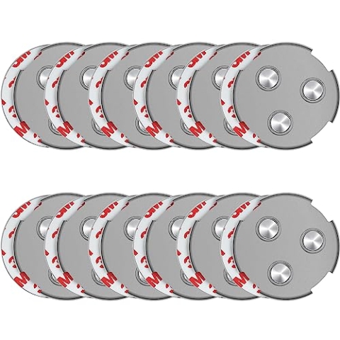 SAVS RMAX-60 Magnethalterung Rauchmelder Magnethalter 60mm - 12 Stück Set - Magnetbefestigung für Feuermelder - Brandmelder Magnetplatten Halterung - Magnet Befestigung Selbstklebend mit Klebepads
