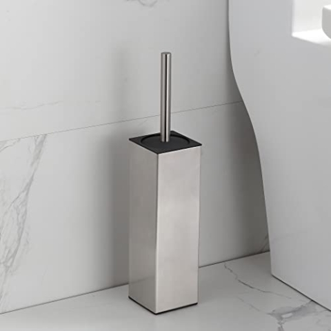 BGL Toilettenbürstenhalter, freistehend, gebürstetes Nickel, 304 Edelstahl, SUS304 WC-Bürste und Halter für Badezimmer – platzsparend, stabil, Tiefenreinigung, abgedeckte Bürste
