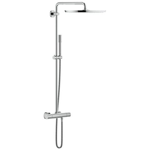 GROHE Rainshower System 400 Duschsystem mit Thermostat (Wandmontage, Verbrühschutz, energiesparend) chrom, 27174001