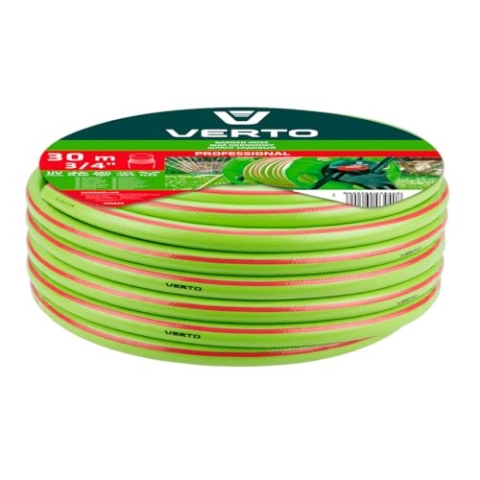 VERTO Professional Gartenschlauch 3/4 Zoll, 30 m Länge, 3-lagiger - UV-beständig, Flexibel Schlauch - Wasserschlauch mit Anti-Algen-Innenausstattung, 25 bar Berstdruck