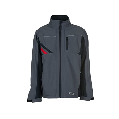 Planam Highline Herren Winter Softshelljacke schiefer schwarz rot Modell 2382 Größe 4XL