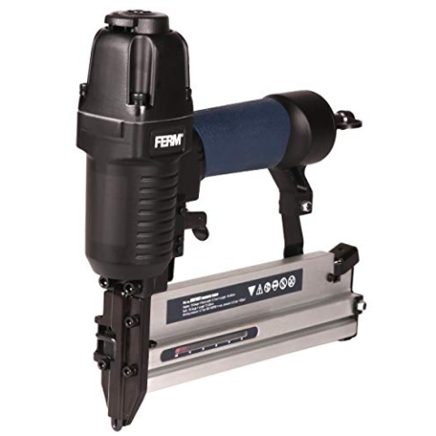 FERM Pneumatische Tacker – DIN/Orion - Weichen Griff – Inkl. 300 Nägeln und 100 Heftklammern