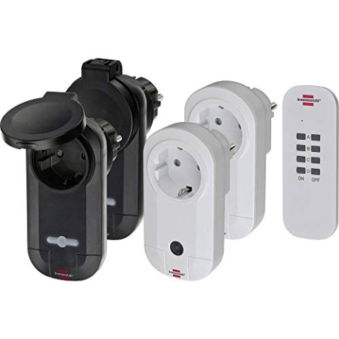 Brennenstuhl 1507060 Funkschaltset 1000 W, RC CE1 2201 2x IP20 und 2x IP44 Empfänger