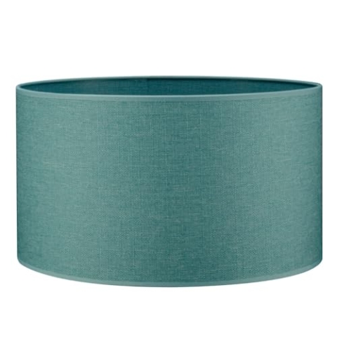 Home Sweet Home Moderner Lampenschirm Canvas | Zylinder |40/40/22cm | Türkis | Stoff-Lampenschirm aus Baumwolle | für E27 Lampenfassung | RoHS-geprüft | geeignet für Stehleuchte