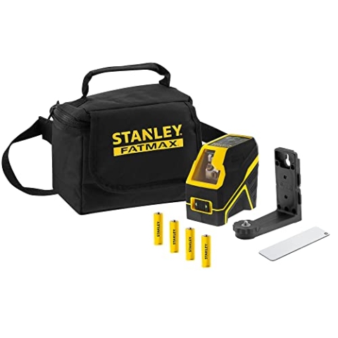 Stanley FatMax Kreuz- & Linienlaser FCL-G grün FMHT77586-1 (mit grüner Laser-Diode, horizontale & vertikale Linie, einzeln zuschaltbar, selbstnivellierend, Laserklasse 2, IP54, inkl. Zubehör & Tasche)