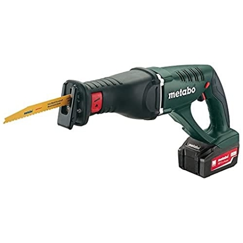 Metabo Akku-Säbelsäge ASE 18 LTX (602269650) 18V 2x Li-Ion; Ladegerät ASC 55; Kunststoffkoffer, Art des Akkupacks: Li-Ion , Akkuspannung: 18 V, Akkukapazität: 2 x 5.2 Ah