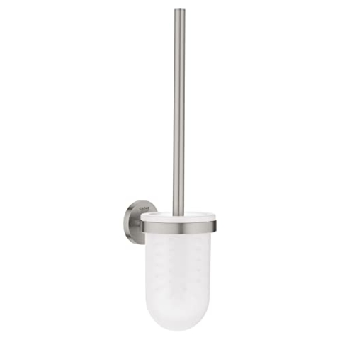 GROHE Start - Toilettenbürstengarnitur (Material: Glas/Metall, Wandmontage, verdeckte Befestigung), supersteel, 41185DC0