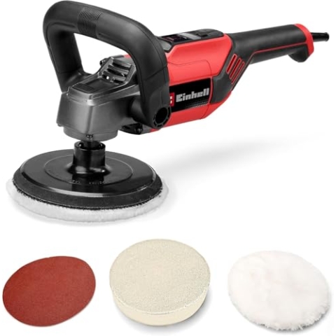 Einhell Polier- und Schleifmaschine CC-PO 1100/150 CE (1100 W, Ø 150 mm Polierteller, Drehzahlelektronik 500 - 3.500 min-1, Konstantelektronik, Kletthaftung, inkl. Zubehör)