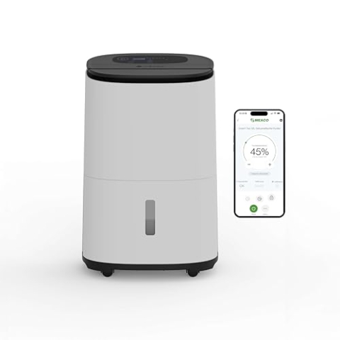 Meaco MeacoDry Arete® Two 12L Luftentfeuchter & HEPA-H13-Luftreiniger, Meaco-WLAN-App, intelligenter Feuchtigkeitsmodus, Wäschemodus, Stromsparmodus, leiser Modus, senkt Feuchtigkeit, 5 Jahre Garantie