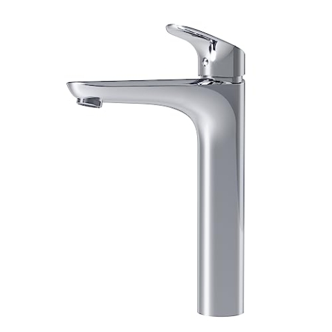 AM.PM Like Waschtischarmatur mit Einhebelmischer, SoftMotion Keramikkartusche, Rub&Clean, kratzfest, leicht zu reinigen, langlebig, Chrom, in 2 Auslaufhöhen: 75mm o. 216mm, 5 Jahre Garantie