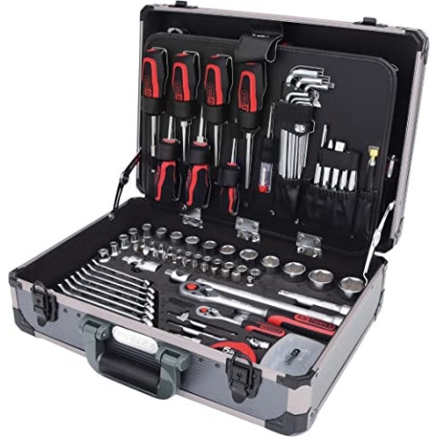 KS Tools 1/4 +1/2 Universal Werkzeug-Satz 149-tlg. 911.0649, 4042146679685, grau / schwarz / blau / rot, 1/4 und 1/2 zoll