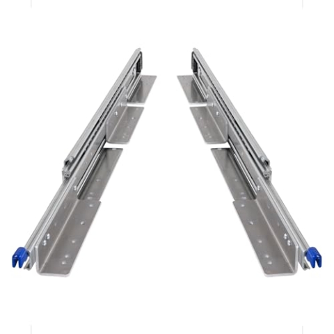 BRASOM Auszugsschienen - Schwerlastauszug 600mm, 250kg, 24 inch, mit Bodenmontage und Schubladenhalterungen, Heavy Duty, Lock in/aus Schubladen Schienensystem, Kugellager, links und rechts